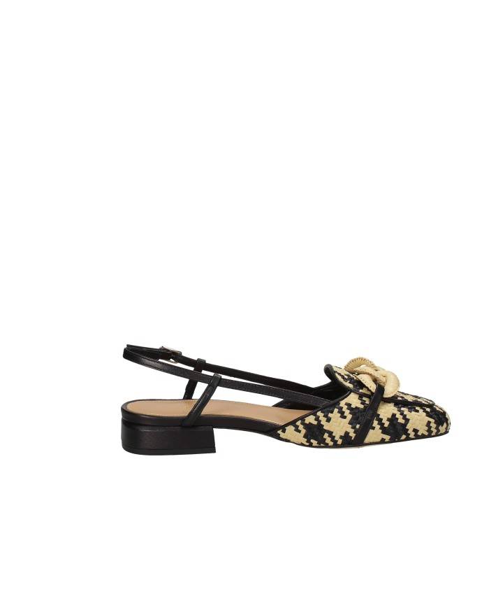Chantal 2340 Slingback in rafia Nero e Beige Chantal 2340 Slingback in rafia Nero e Beige