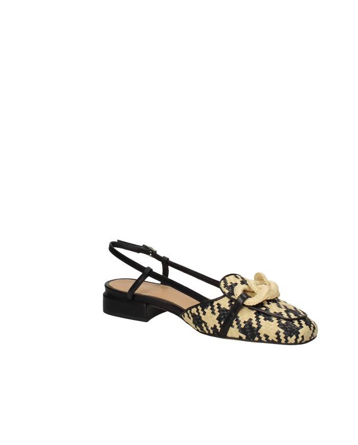 Chantal 2340 Slingback in rafia Nero e Beige Chantal 2340 Slingback in rafia Nero e Beige