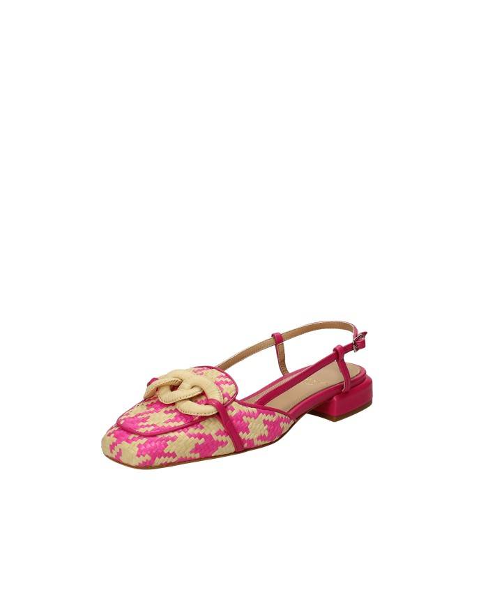 Chantal 2340 Slingback in rafia Fucsia e Beige Chantal 2340 Slingback in rafia Fucsia e Beige