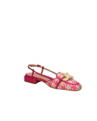 Chantal 2340 Slingback in rafia Fucsia e Beige Chantal 2340 Slingback in rafia Fucsia e Beige
