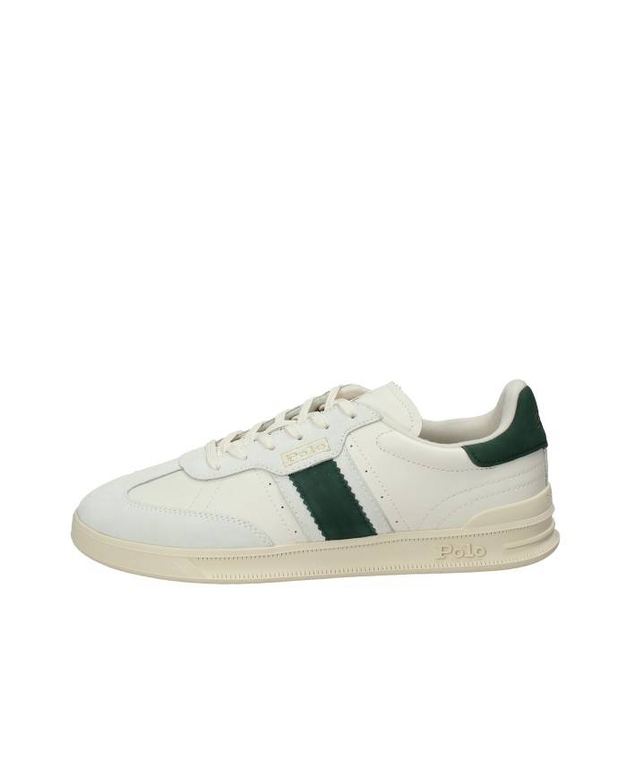 Polo Ralph Lauren HTR AERA Sneaker in pelle e camoscio Bianco e Verde Polo Ralph Lauren HTR AERA Sneaker in pelle e camoscio Bianco e Verde
