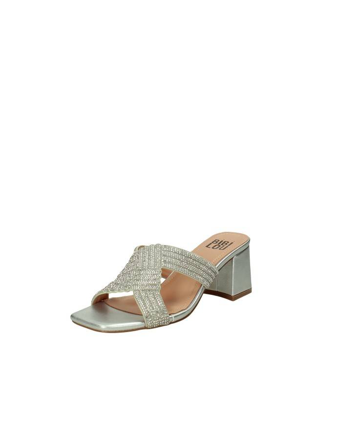 Bibi Lou 840Z00HG Sandalo scalzato in laminato con tacco Argento Bibi Lou 840Z00HG Sandalo scalzato in laminato con tacco Argento