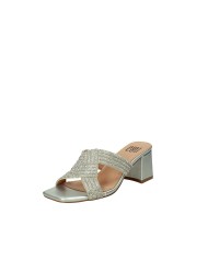 Bibi Lou 840Z00HG Sandalo scalzato in laminato con tacco Argento