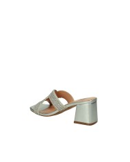 Bibi Lou 840Z00HG Sandalo scalzato in laminato con tacco Argento