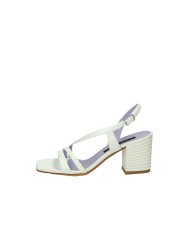 Albano 5087 Sandalo in nappa con tacco Bianco Albano 5087 Sandalo in nappa con tacco Bianco