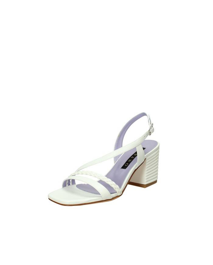 Albano 5087 Sandalo in nappa con tacco Bianco Albano 5087 Sandalo in nappa con tacco Bianco