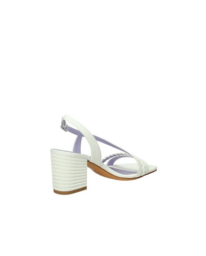 Albano 5087 Sandalo in nappa con tacco Bianco Albano 5087 Sandalo in nappa con tacco Bianco