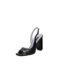 Albano 5157 Sandalo in pelle con tacco metallo Nero