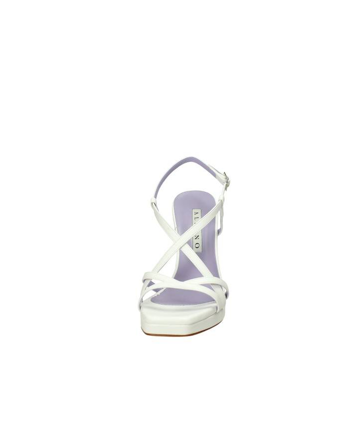 Albano 5215 Sandalo in pelle con tacco e plateau Bianco Albano 5215 Sandalo in pelle con tacco e plateau Bianco
