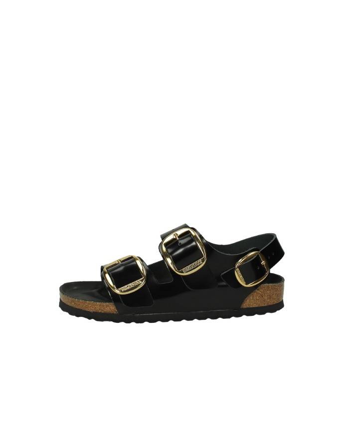 Birkenstock Milano Big.1024211 Sandalo 3 fibbie in pelle spazzolata effetto vernice Nero Birkenstock Milano Big.1024211 Sandalo 3 fibbie in pelle spazzolata effetto vernice Nero