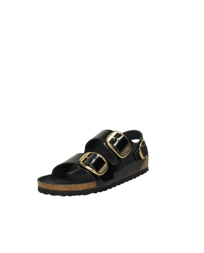 Birkenstock Milano Big.1024211 Sandalo 3 fibbie in pelle spazzolata effetto vernice Nero Birkenstock Milano Big.1024211 Sandalo 3 fibbie in pelle spazzolata effetto vernice Nero