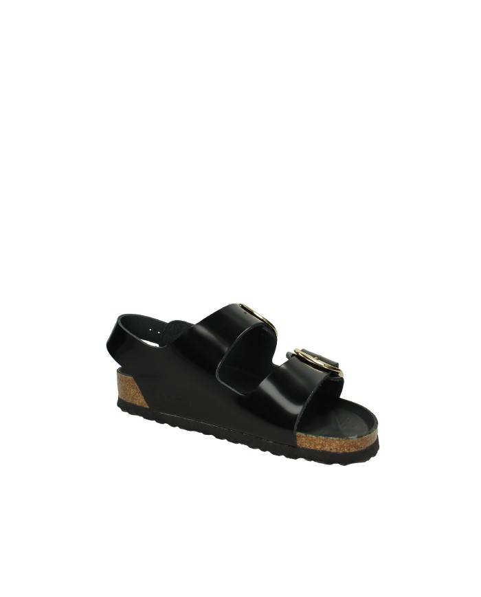 Birkenstock Milano Big.1024211 Sandalo 3 fibbie in pelle spazzolata effetto vernice Nero Birkenstock Milano Big.1024211 Sandalo 3 fibbie in pelle spazzolata effetto vernice Nero