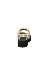 Teva Flatform..EXP Sandalo in tessuto crochet con chiusura a strappo Multi Bianco