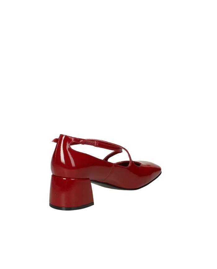 Jeannot 561.R Decollété in vernice con cinturino Rosso