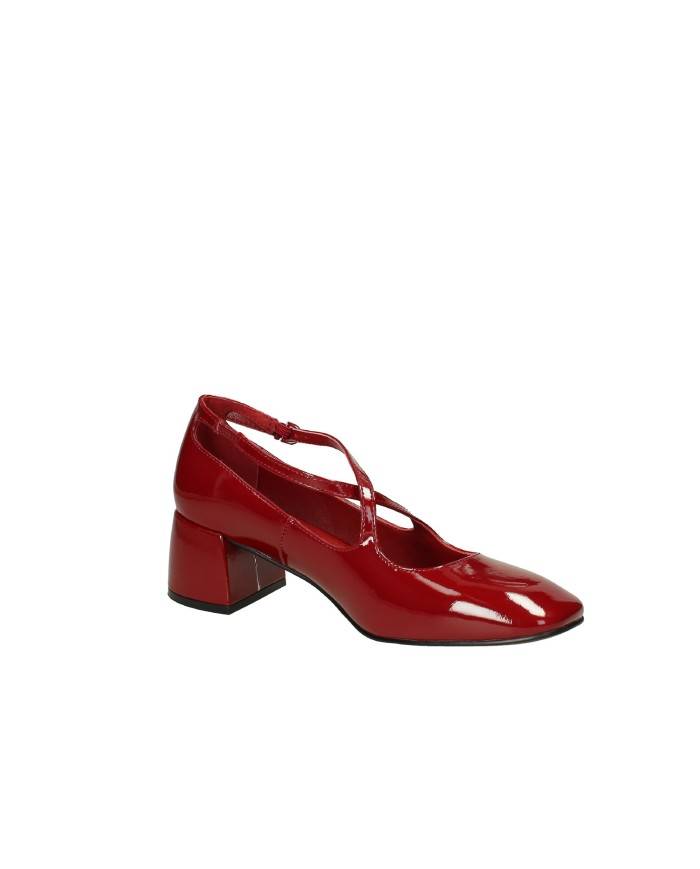 Jeannot 561.R Decollété in vernice con cinturino Rosso