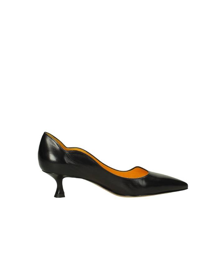 Mara Bini W231003 Décolleté con scollo asimmetrico in nappa Nero