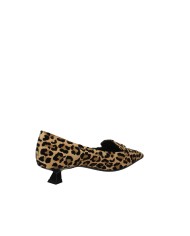 Chantal 2404 Decollété "kitten heel" in camoscio Leopardo