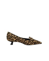 Chantal 2404 Decollété "kitten heel" in camoscio Leopardo