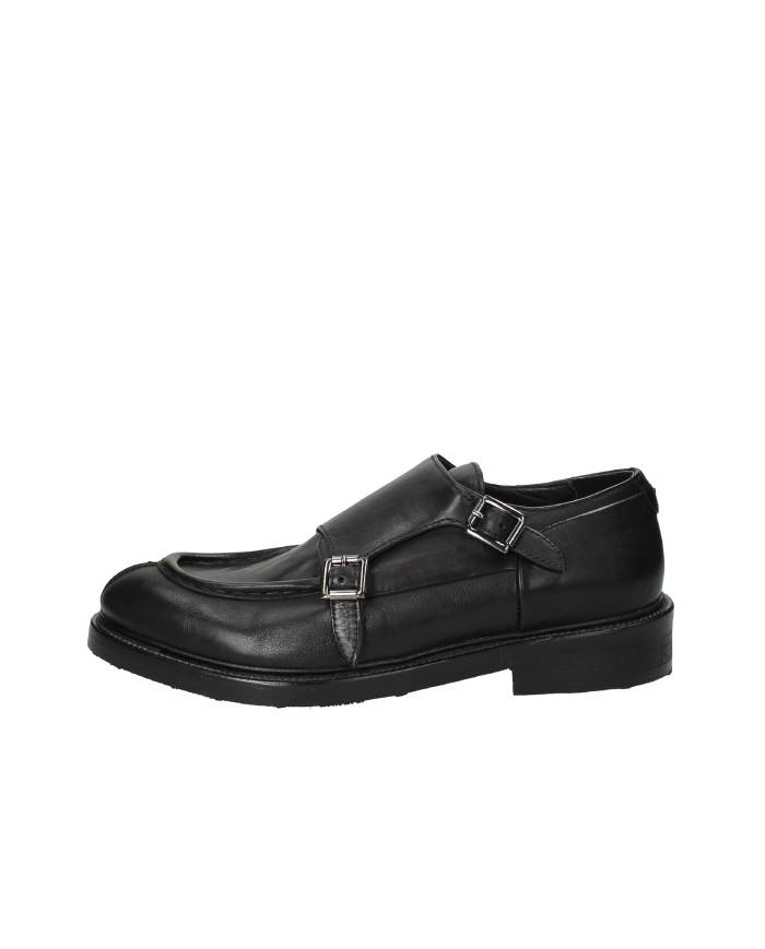 JP David 60 Mocassino "Monkstrip" doppia fibbia in pelle Nero