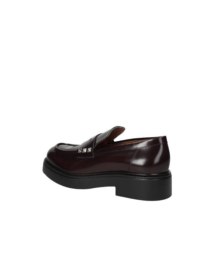 VSL 7709 Mocassino con borchie in pelle lucida Testa Moro