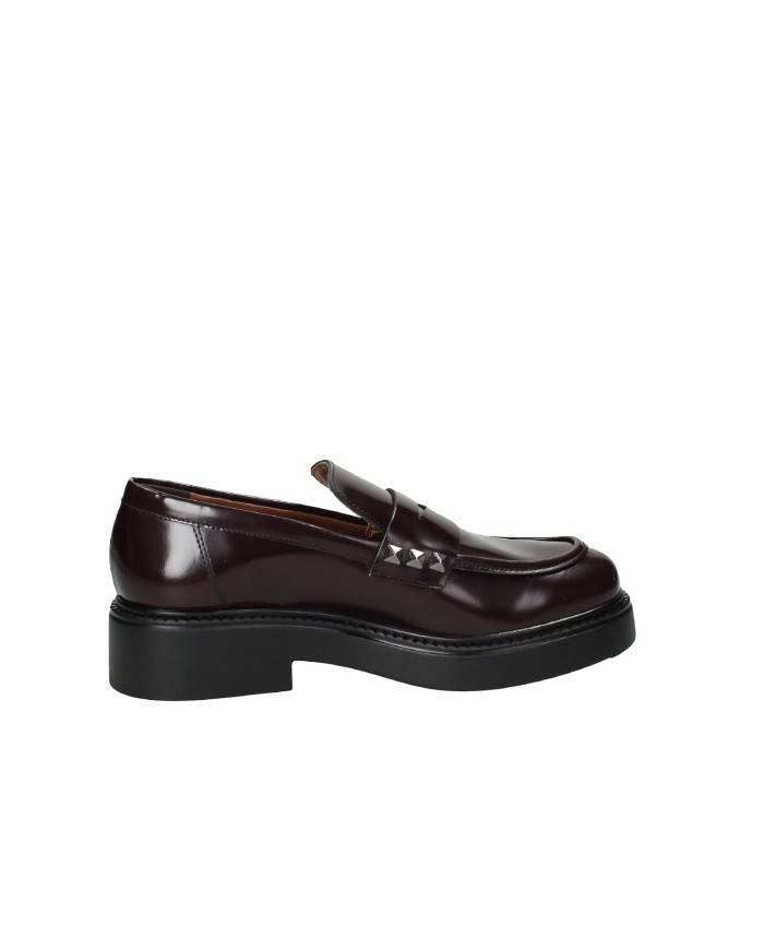 VSL 7709 Mocassino con borchie in pelle lucida Testa Moro