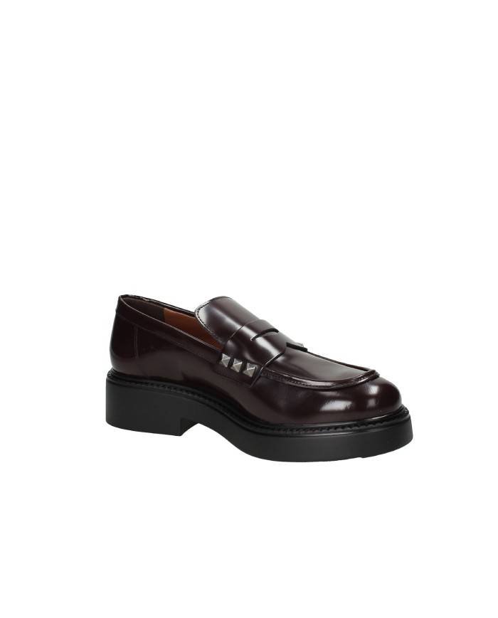 VSL 7709 Mocassino con borchie in pelle lucida Testa Moro