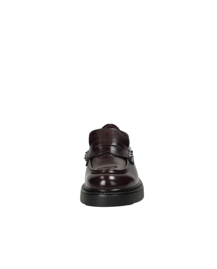 VSL 7709 Mocassino con borchie in pelle lucida Testa Moro