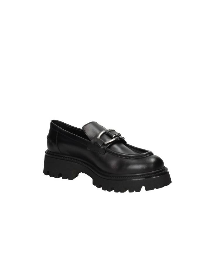 VSL 7705 Mocassino carrarmato in pelle opaca Nero