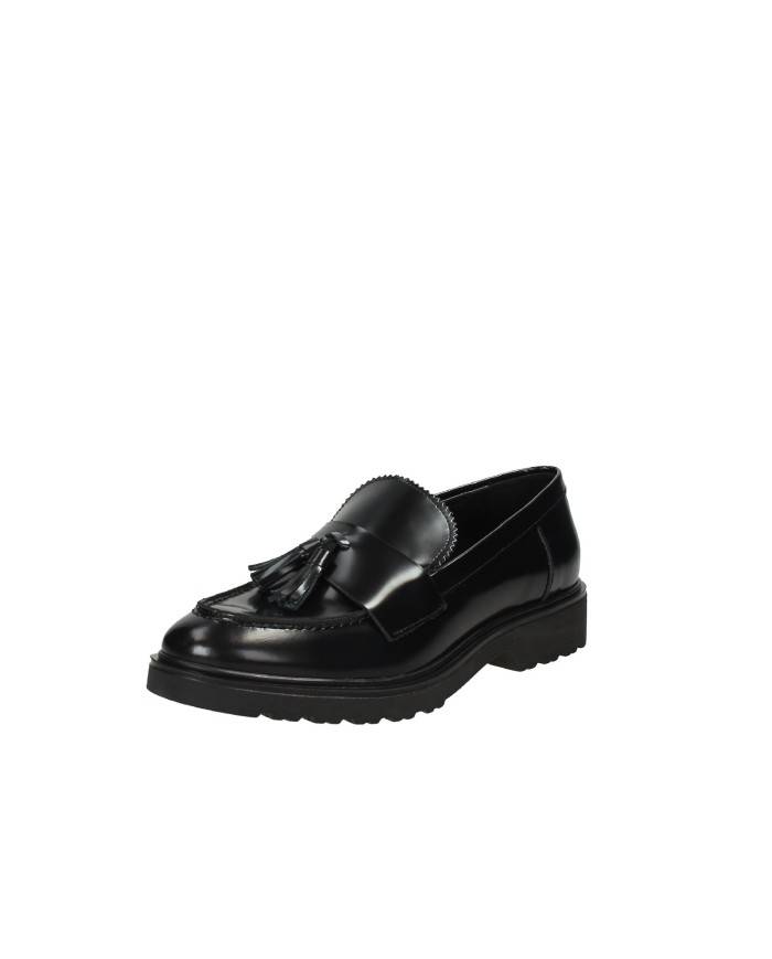 VSL 6441 Mocassino in pelle con nappine Nero