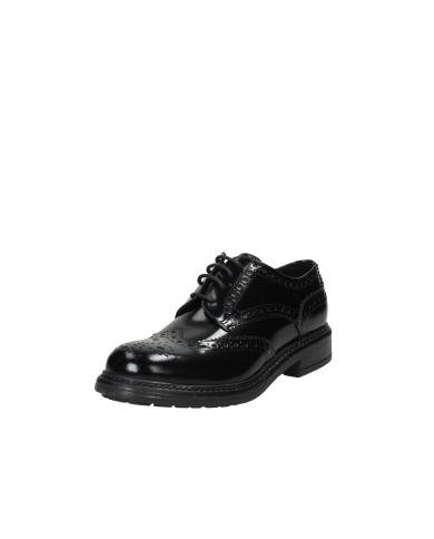 VSL 7605 Francesina a coda di rondine in pelle lucida Nero