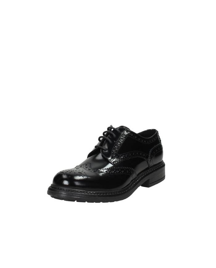 VSL 7605 Francesina a coda di rondine in pelle lucida Nero