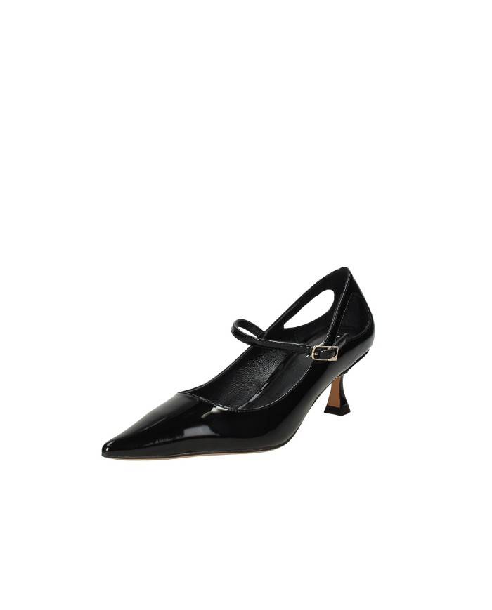 Lola Cruz 208z20bk Decollété in vernice con cinturino Nero