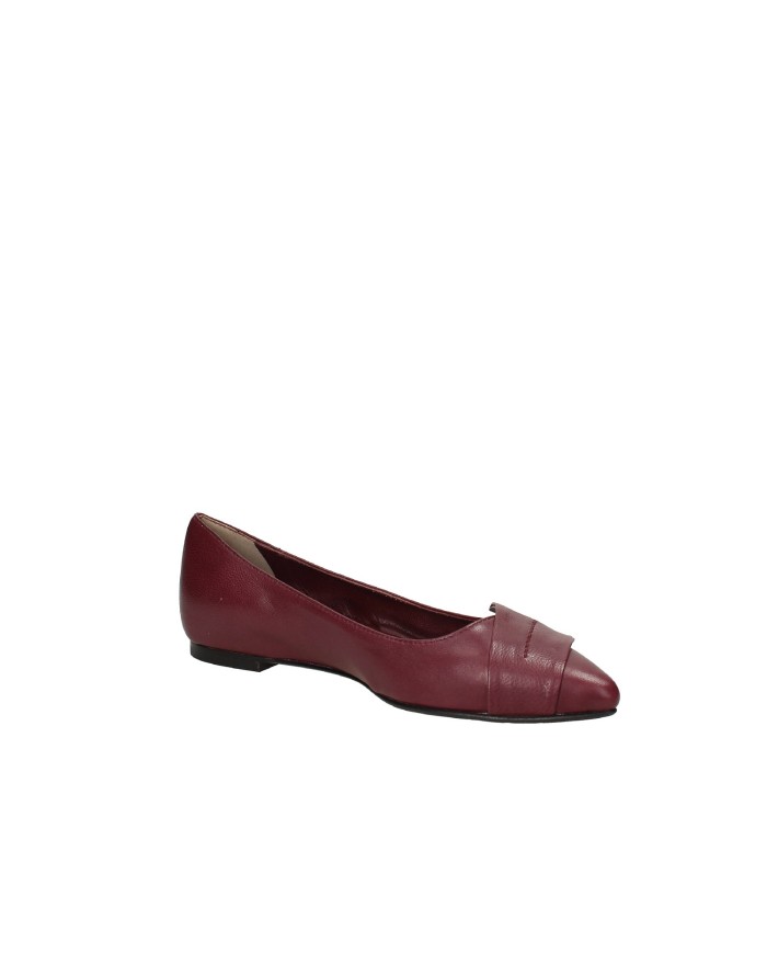 L'Arianna BL2405 Ballerina in pelle con fiocco Bordeaux