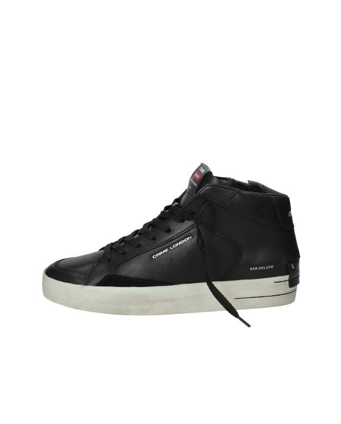 Crime London Sk8 Delux Mid.18152 Sneaker alta in pelle di vitello Nero
