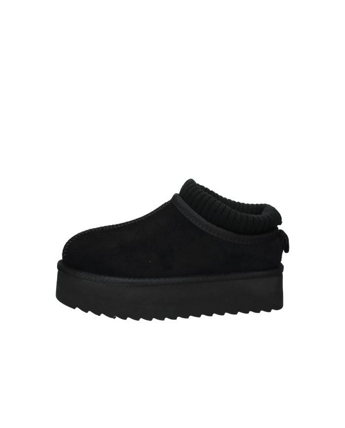 Colors of California ywpla09 Sabot con calzino lana e camoscio Nero