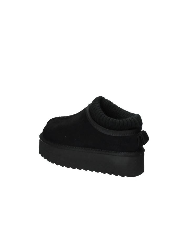 Colors of California ywpla09 Sabot con calzino lana e camoscio Nero