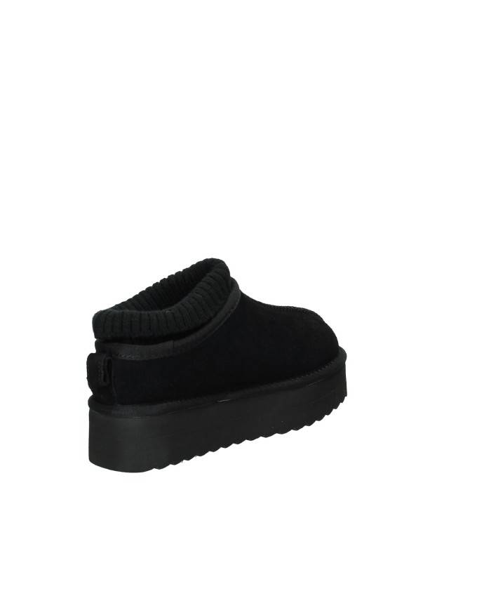 Colors of California ywpla09 Sabot con calzino lana e camoscio Nero