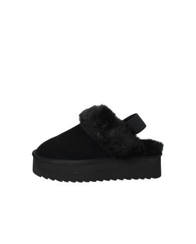 Colors of California ywpla07 Sabot con elastico furry slipper in camoscio Nero Colors of California ywpla07 Sabot con elastico furry slipper in camoscio Nero