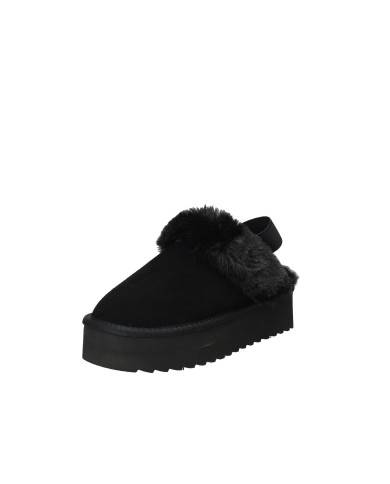 Colors of California ywpla07 Sabot con elastico furry slipper in camoscio Nero Colors of California ywpla07 Sabot con elastico furry slipper in camoscio Nero