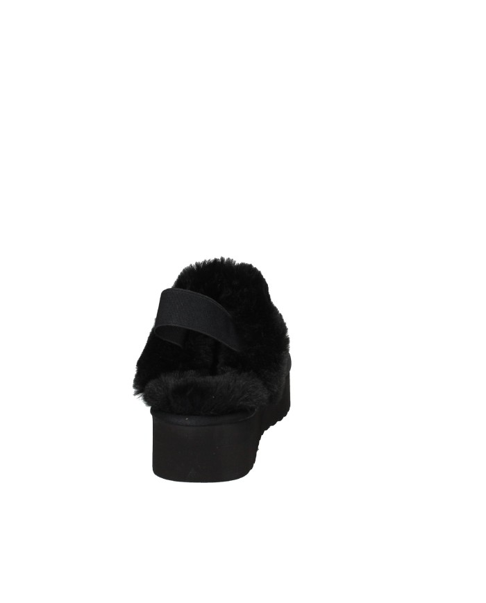 Colors of California ywpla07 Sabot con elastico furry slipper in camoscio Nero