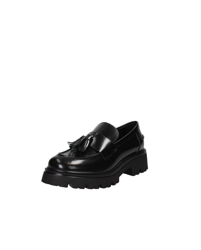 VSL 7630 Mocassino carrarmato in pelle con nappine Nero VSL 7630 Mocassino carrarmato in pelle con nappine Nero