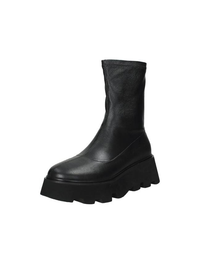 Uma Parker 608 Tronchetto biker in eco pelle elasticizzato Nero