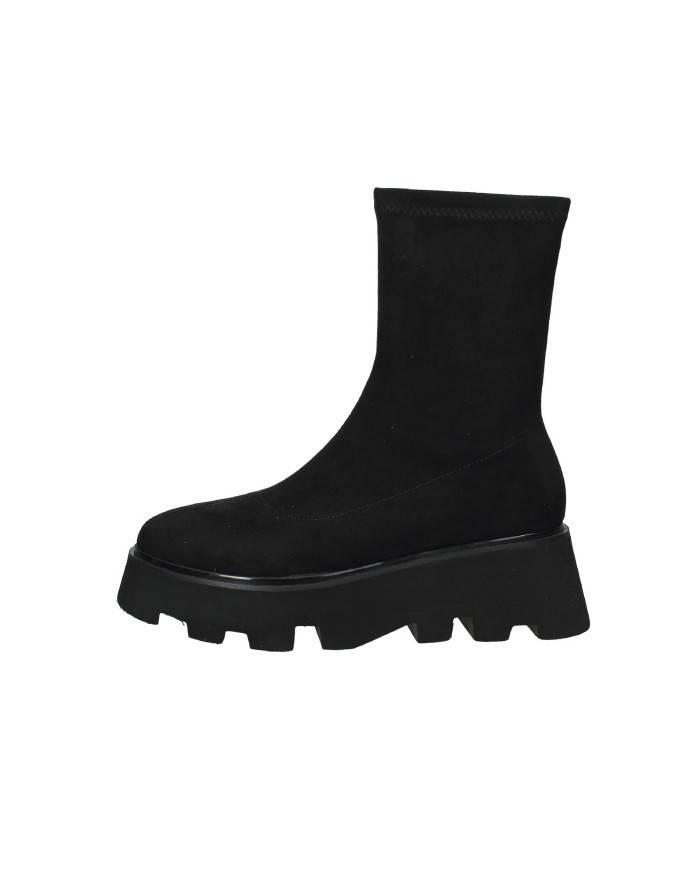 Uma Parker 608 Tronchetto biker in eco suede elasticizzato Nero