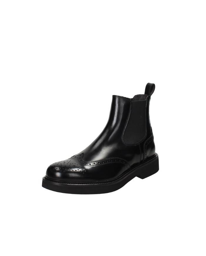 Rossano Bisconti 733-07 Stivaletto da uomo in pelle spazzolata Nero