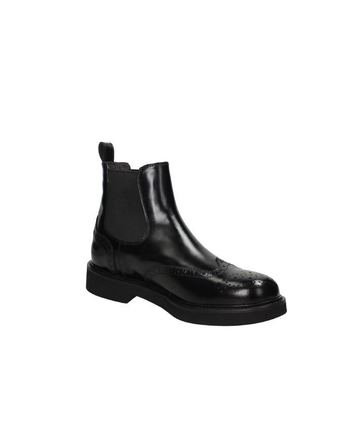 Rossano Bisconti 733-07 Stivaletto da uomo in pelle spazzolata Nero