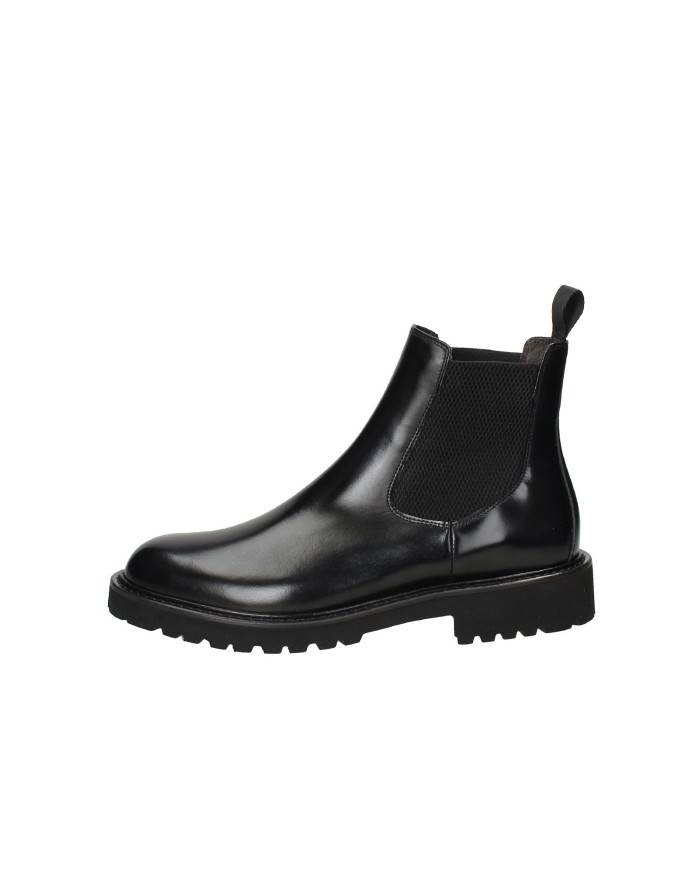 Rossano Bisconti 730-12 Stivaletto da uomo in pelle spazzolata Nero