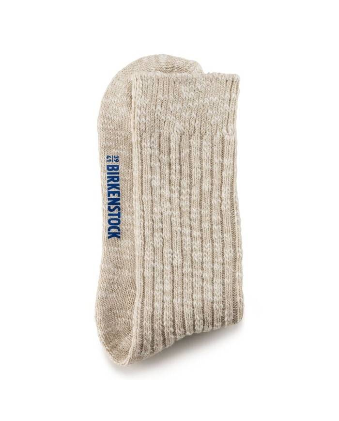 Birkenstock Cotton Slub.1008033 Calza in cotone a costine Beige e Bianco Birkenstock Cotton Slub.1008033 Calza in cotone a costine Beige e Bianco