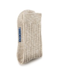 Birkenstock Cotton Slub.1008033 Calza in cotone a costine Beige e Bianco Birkenstock Cotton Slub.1008033 Calza in cotone a costine Beige e Bianco
