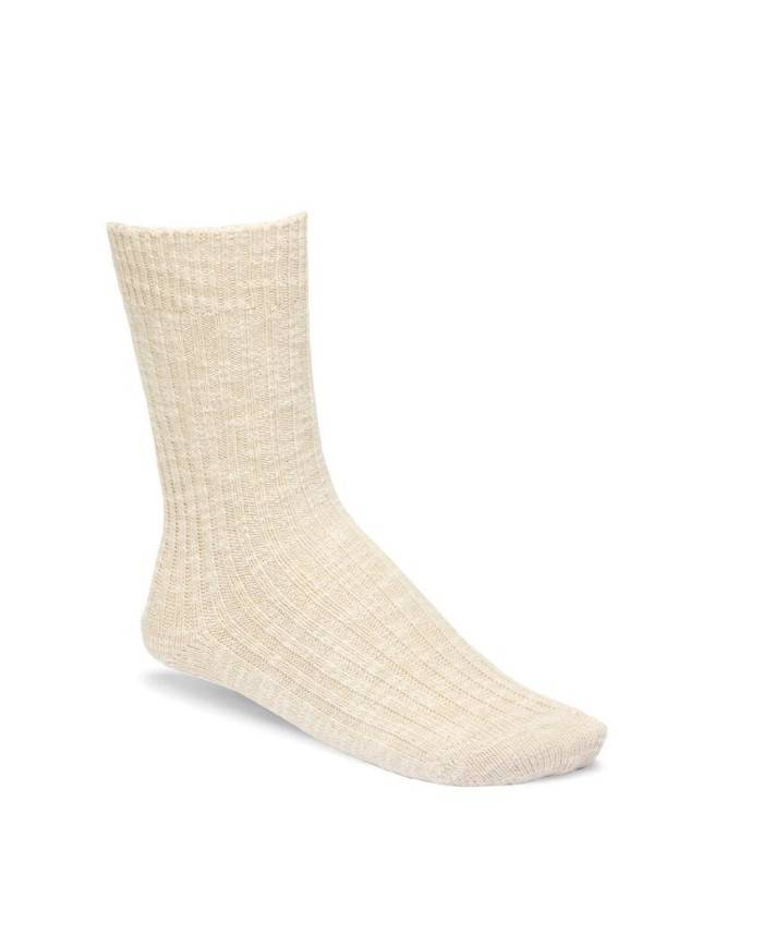Birkenstock Cotton Slub.1008033 Calza in cotone a costine Beige e Bianco Birkenstock Cotton Slub.1008033 Calza in cotone a costine Beige e Bianco