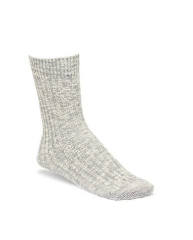 Birkenstock Cotton Slub.1008032 Calza in cotone a costine Grigio e Bianco Birkenstock Cotton Slub.1008032 Calza in cotone a costine Grigio e Bianco